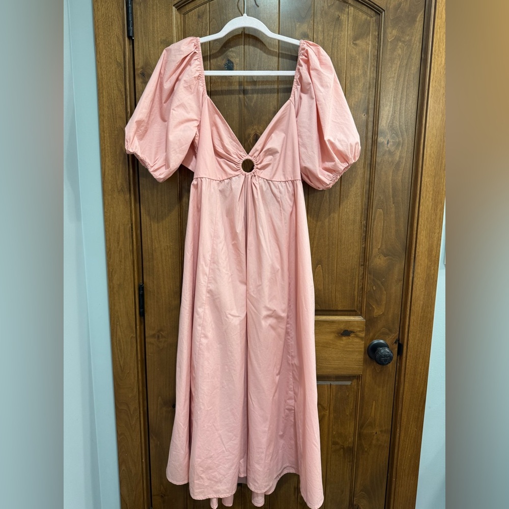 Abercrombie & Fitch Pink Long Sleeve Dress with Ring Detail